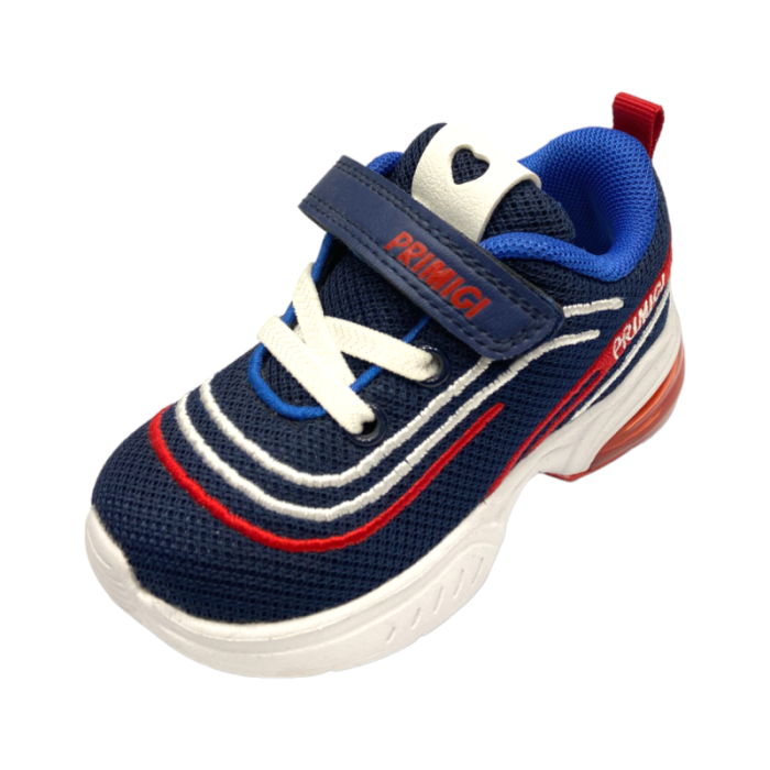 Sneakers baby bambino bounce tessuto maglia color navy e rosso - Primigi