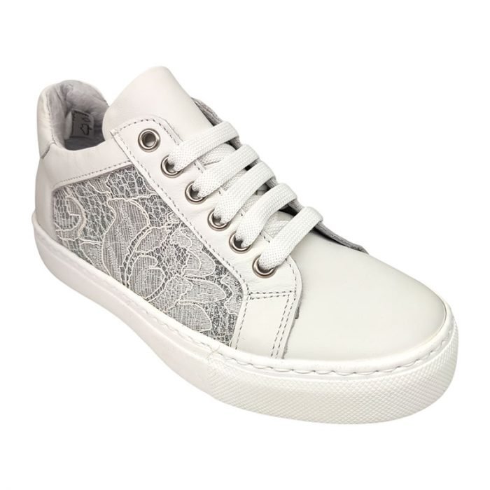 Chiara Luciani sneakers bianco argento fronte