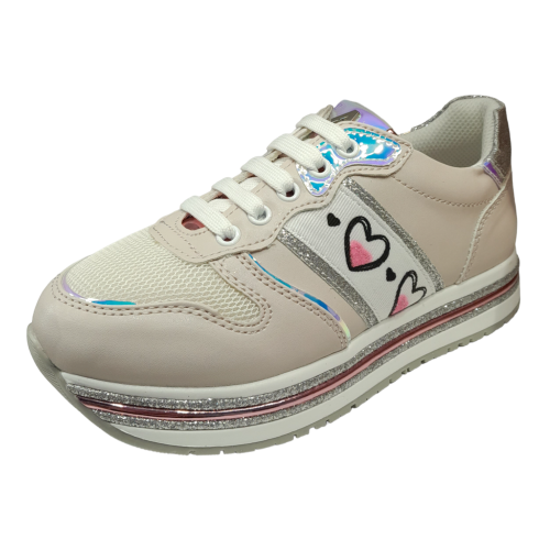 Sneakers Pink Silver Asso fronte