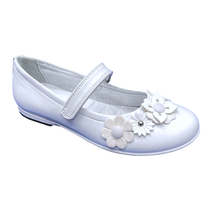 Ballerine bambina bianche con fiori - Asso