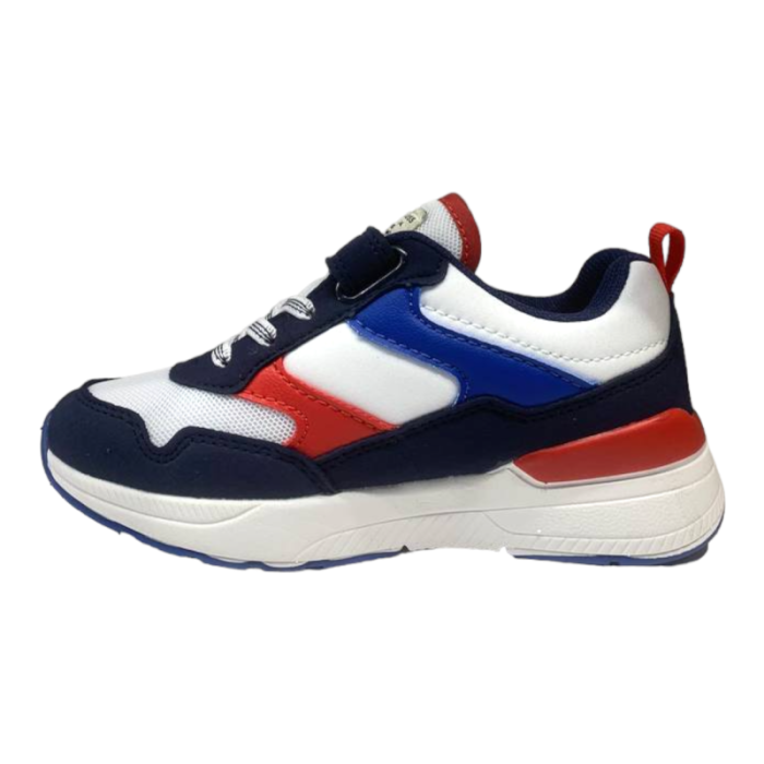 Calzatura sneakers bambino oats refresh jr con strappo white-navy-orange - Levi's