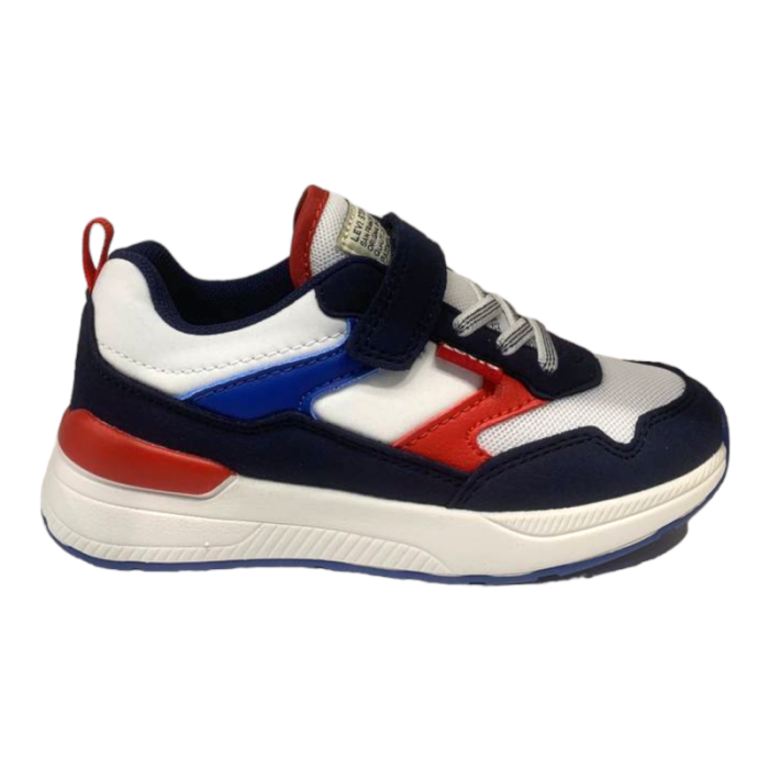 Calzatura sneakers bambino oats refresh jr con strappo white-navy-orange - Levi's