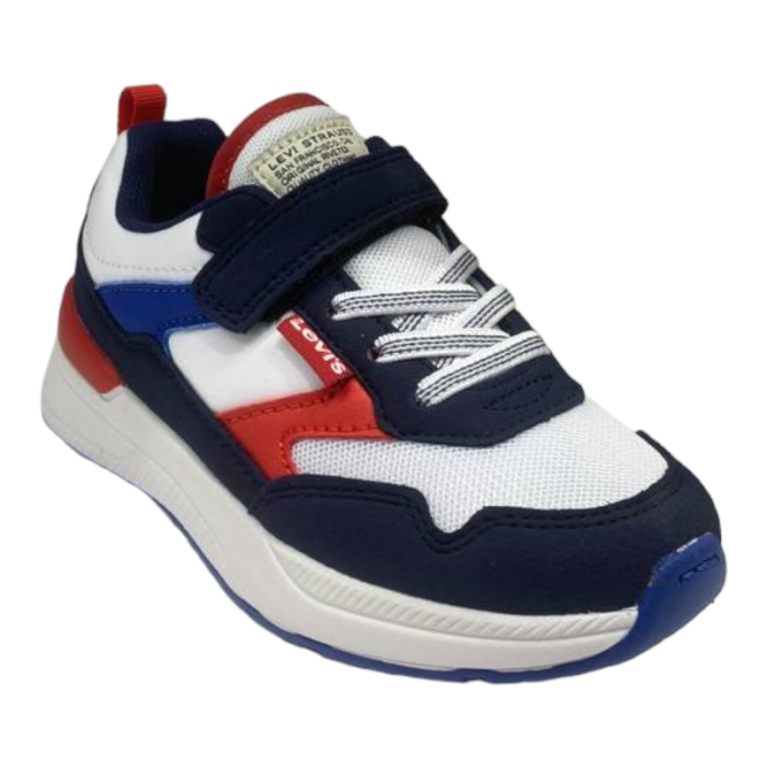 Calzatura sneakers bambino oats refresh jr con strappo white-navy-orange - Levi's