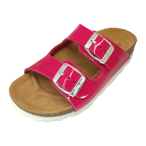 Ciabatta aperta color fucsia per bambina con fasce - Grunland