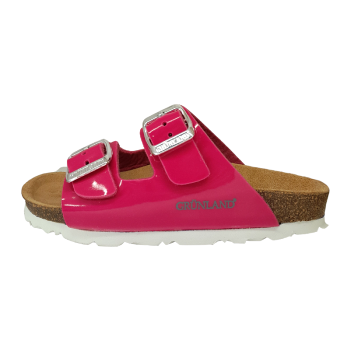 Ciabatta aperta color fucsia per bambina con fasce - Grunland