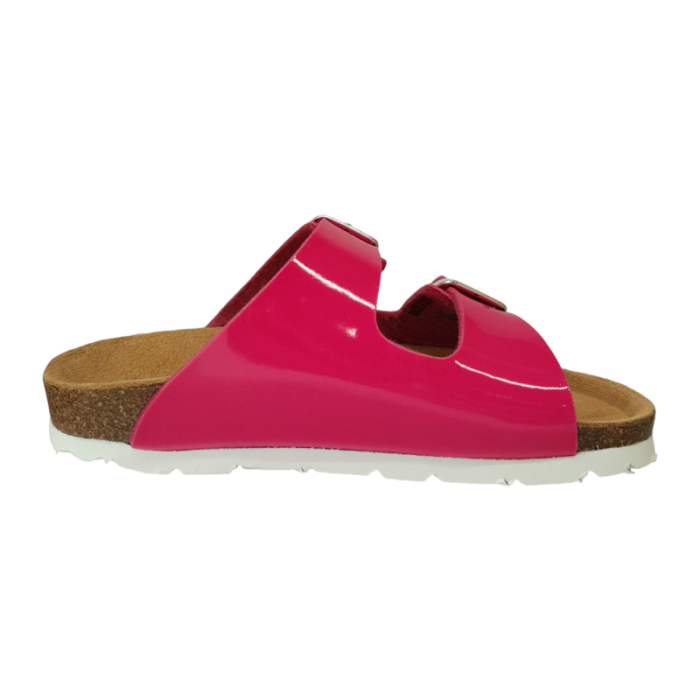 Ciabatta aperta color fucsia per bambina con fasce - Grunland