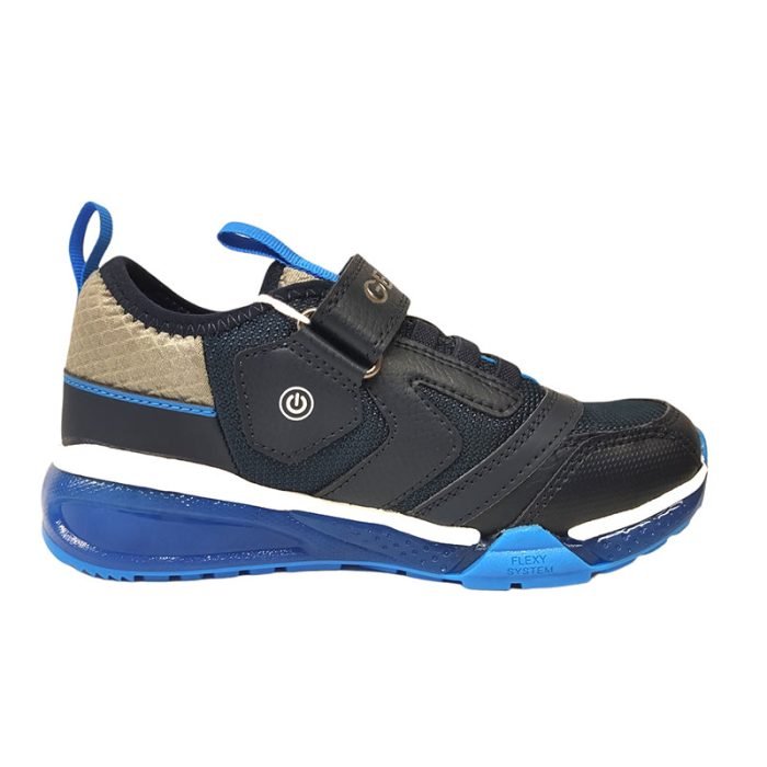 Sneakers Geox colore navy blue con luci destra
