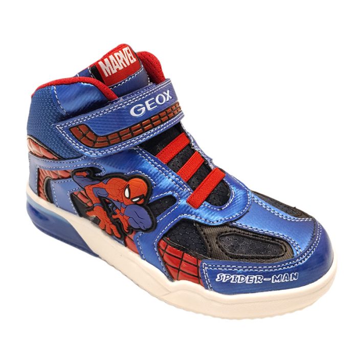 Sneakers alta con luci Spider-Man Geox fronte