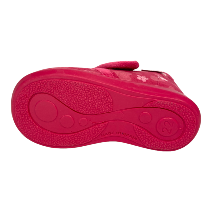 Pantofola scarpina baby con strappo fuxia e decorazioni - Grunland