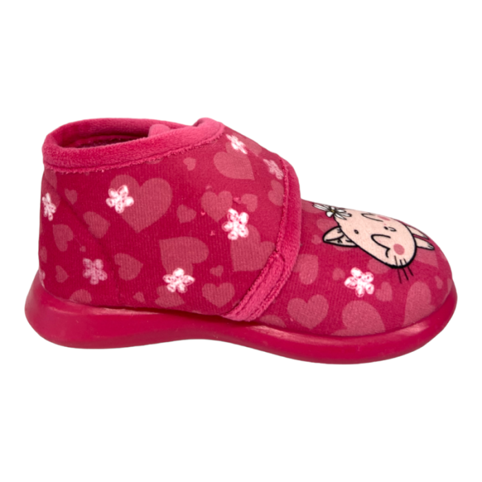 Pantofola scarpina baby con strappo fuxia e decorazioni - Grunland