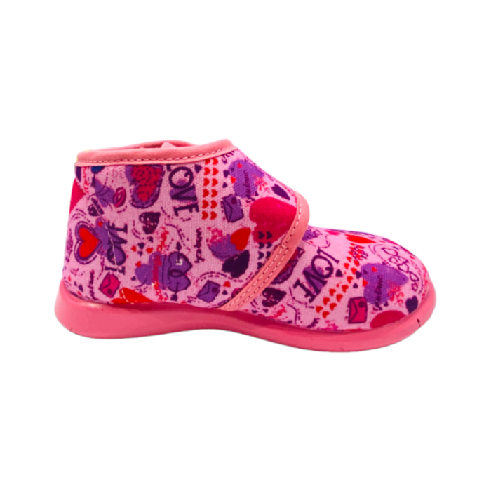 Pantofola scarpina baby con strappo rosa e decorazioni - Grunland