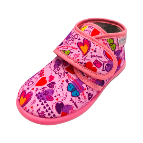 Pantofola scarpina baby con strappo rosa e decorazioni - Grunland