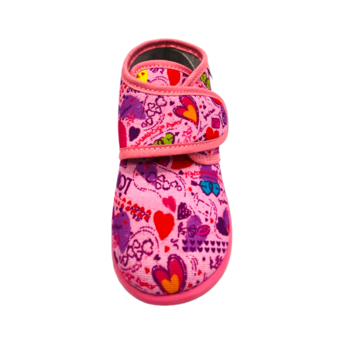 Pantofola scarpina baby con strappo rosa e decorazioni - Grunland