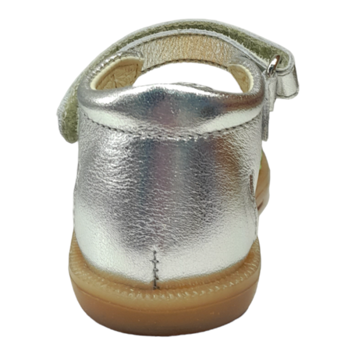 Sandali rubino multicolor in pelle argento metallizata - Naturino