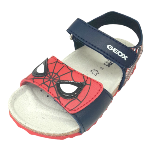 Sandalo Spiderman bimbo di colore blu-navy e rosso con strappo - Geox