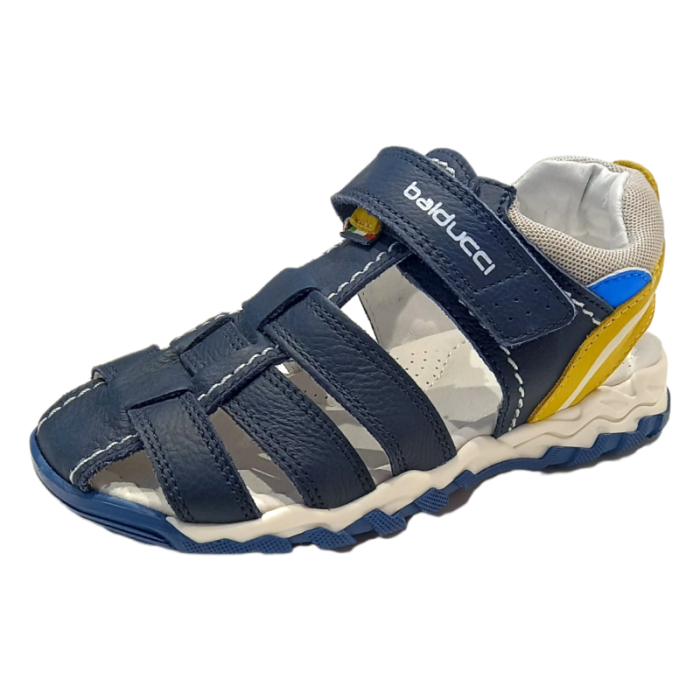 Sandalo a ragnetto colore blu-giallo - Balducci