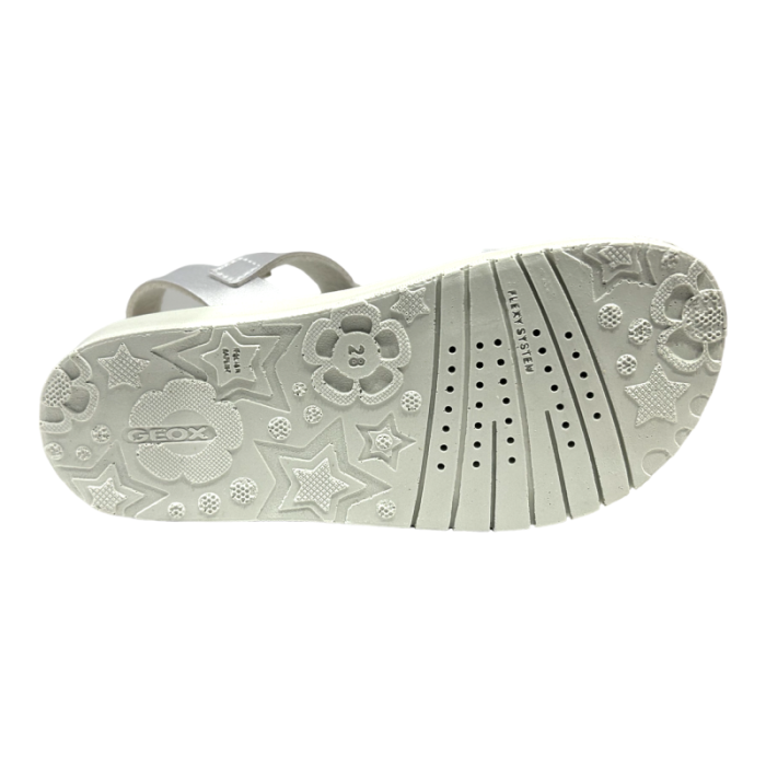 Sandalo aperto per bambina con cuori di colore argento - Geox