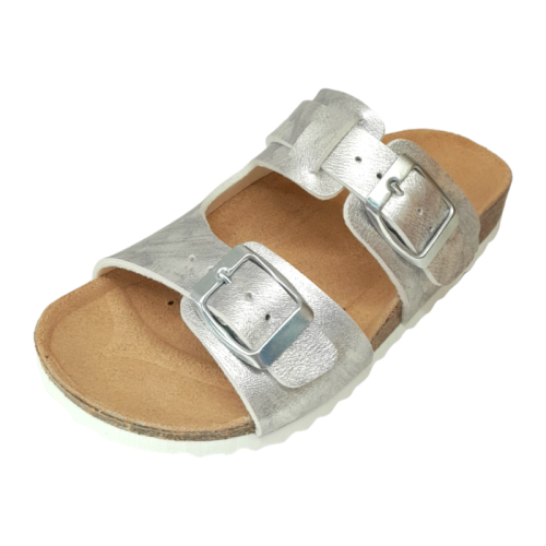 Sandalo aperto per bambina con fasce silver brillanti - Geox