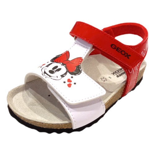 Sandalo bambina Disney Minnie con strappo rosso-bianco - Geox