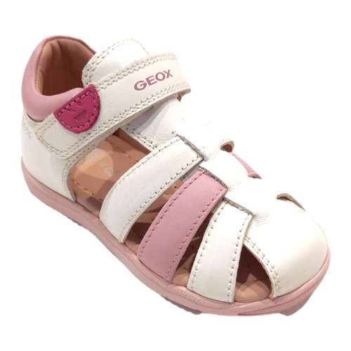 Sandalo bambina a ragnetto di colore rosa - bianco - Geox