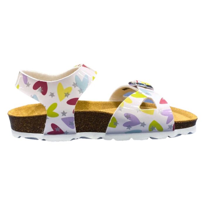 Sandalo bambina bianco multicolor cuori - Grunland