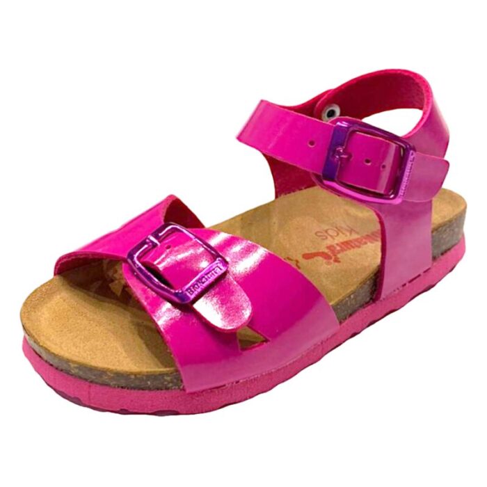 Sandalo in pelle fucsia per bambina - BioNatura