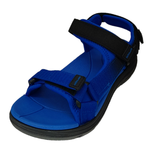 Sandalo mare bambino in gomma blu royal e cinturini in tessuto - Grunland