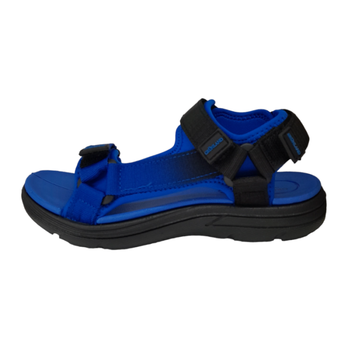 Sandalo mare bambino in gomma blu royal e cinturini in tessuto - Grunland