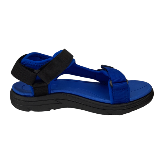 Sandalo mare bambino in gomma blu royal e cinturini in tessuto - Grunland