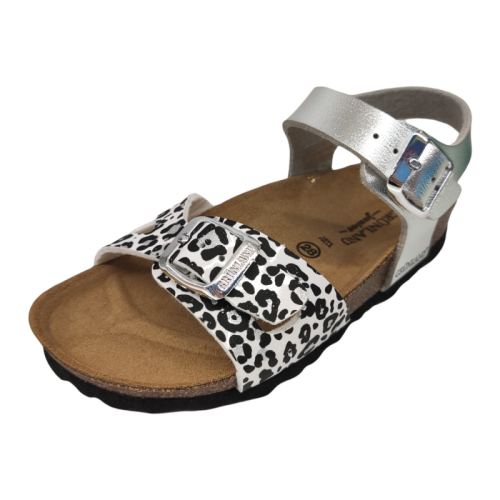 Sandalo per bambina argento multicolor zebrato - Grunland