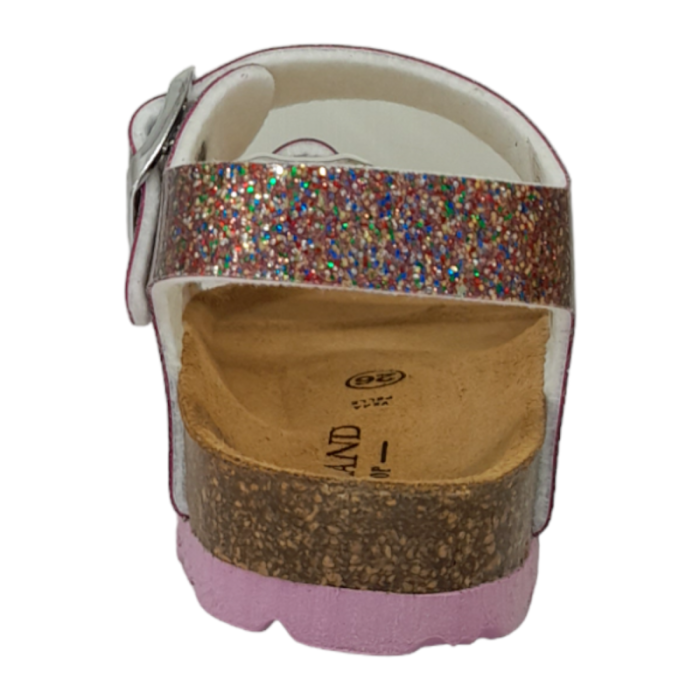 Sandalo per bambina fucsia viola e multicolor glitter - Grunland