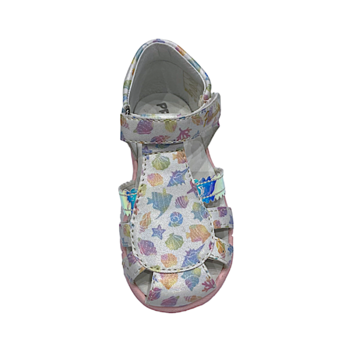 Sandalo ragnetto bambina bianco con disegni multicolor e strappo - Primigi