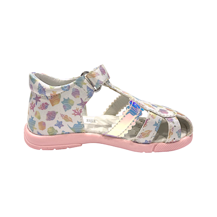 Sandalo ragnetto bambina bianco con disegni multicolor e strappo - Primigi