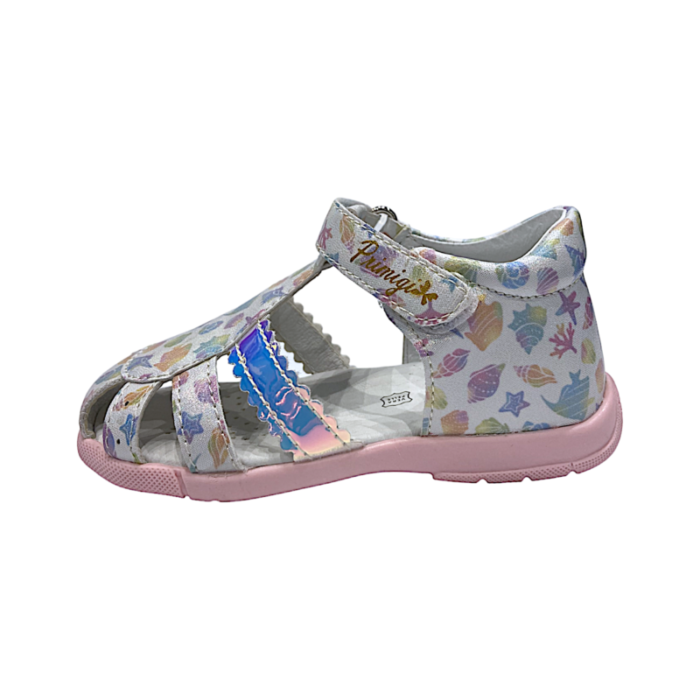 Sandalo ragnetto bambina bianco con disegni multicolor e strappo - Primigi