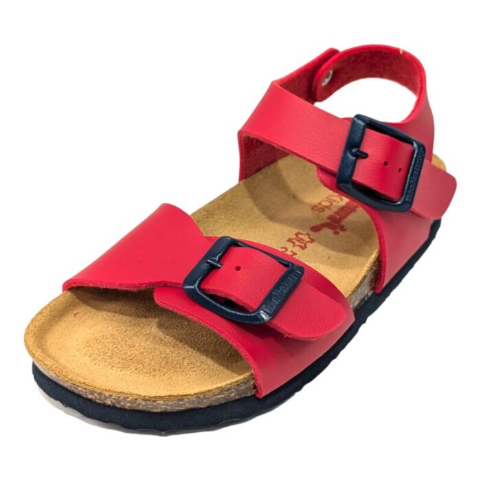 Sandalo rosso unisex in pelle - BioNatura