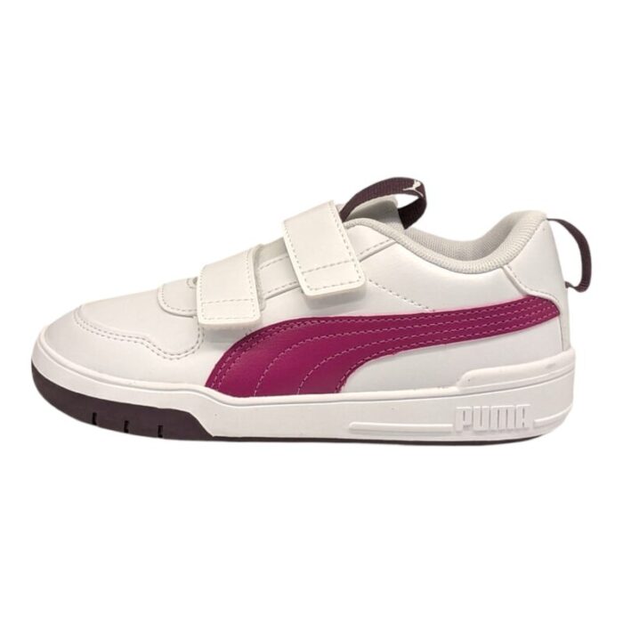 Scarpa ginnica con strappi totalmente in similpelle white-magenta - Puma