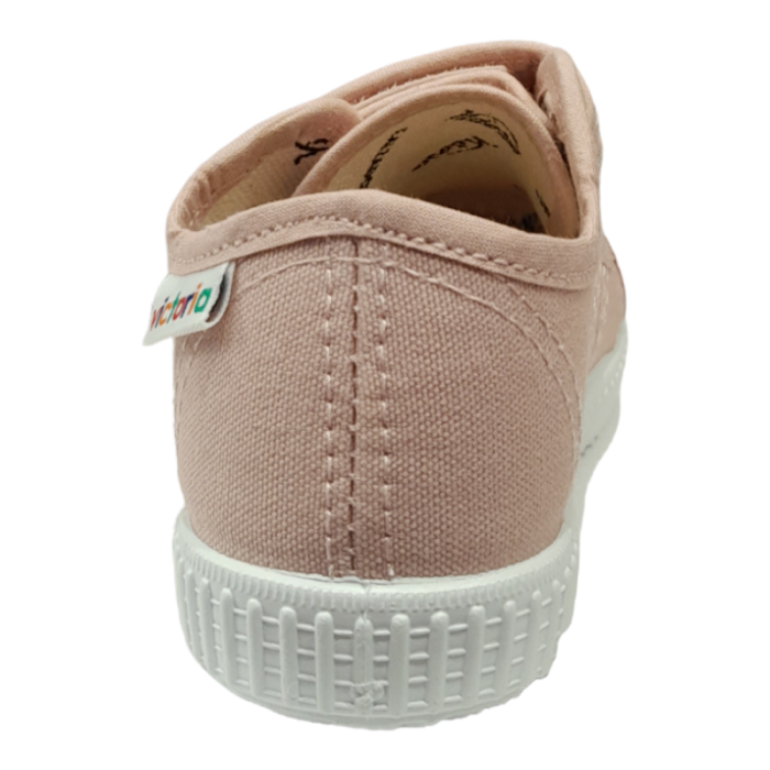 Scarpa ginnica sneaker per bambina di cotone rosa chiaro con due strappi frontali - Victoria