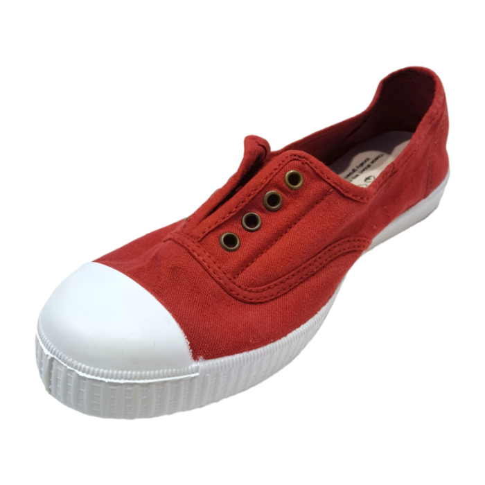 Scarpa ginnica sneaker unisex di cotone rosso cardinale elastica senza lacci - Victoria
