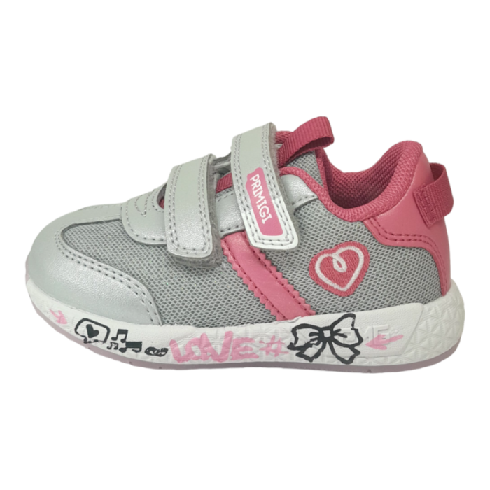 Scarpa sneaker ginnica bambina rosa-silver con strappi - Primigi