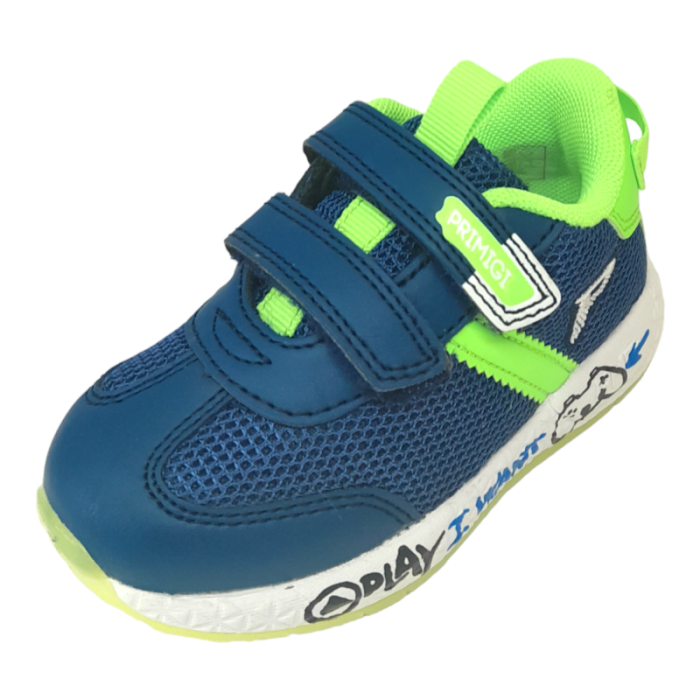Scarpa sneaker ginnica bambino blu-verde con strappi - Primigi