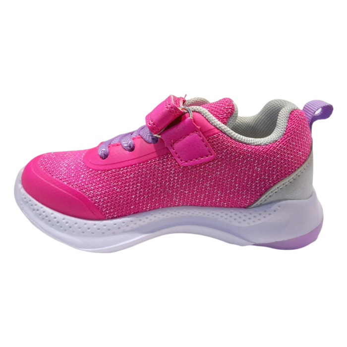 Scarpa sneakers bambina runner in tessuto lurex maglia color fuxia - Primigi
