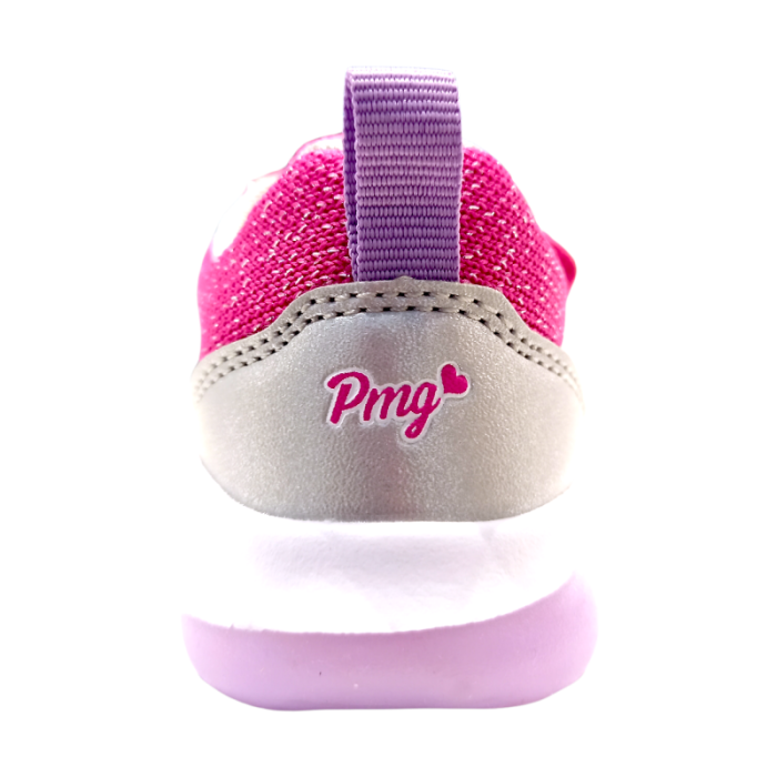 Scarpa sneakers bambina runner in tessuto lurex maglia color fuxia - Primigi