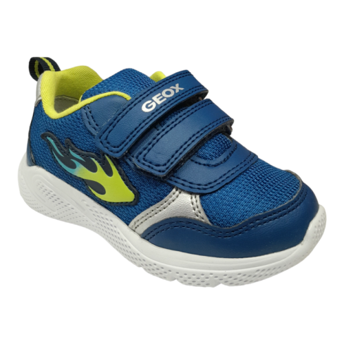 Scarpa sportiva sneakers bambino jeans-lime con strappi - Geox