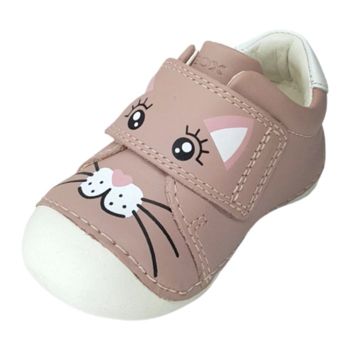 Scarpina bambina baby musetto gatto old rose-white - Geox