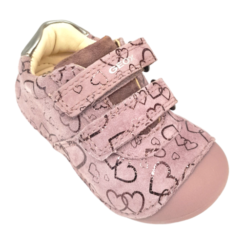 Scarpina in pelle primi passi bambina pink-silver - Geox