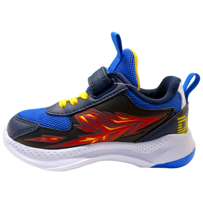 Sneaker ginnica in nappa più tessuto a rete color royal navy - Primigi
