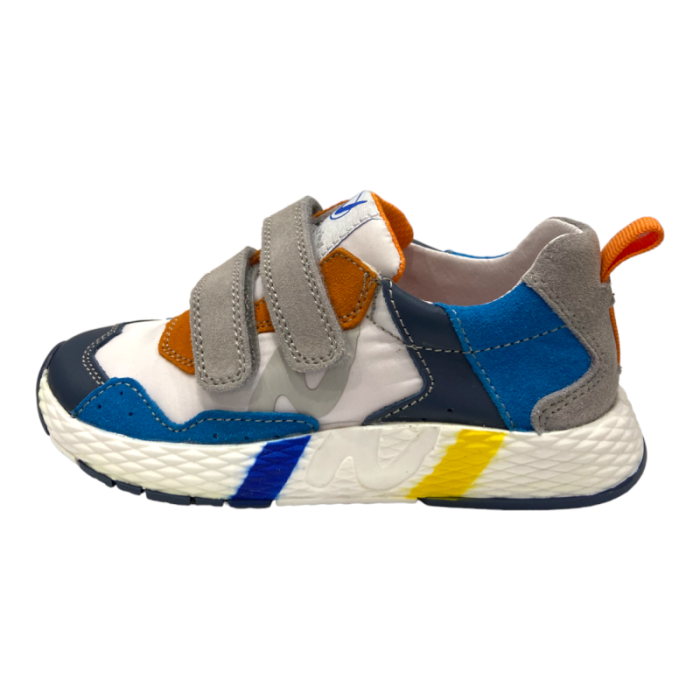 Sneaker meteor bambino con strappi white-blu-azzurro-orange - Naturino