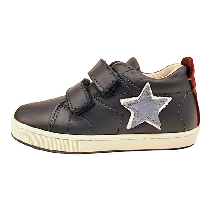 Sneaker primi passi bambino di colore blu con stella beige