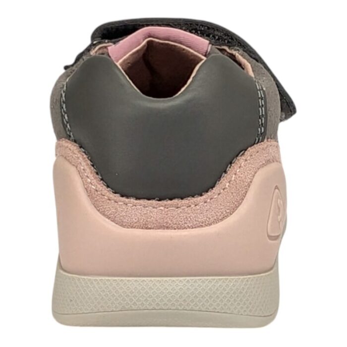 Sneaker primi passi per bambina color grigio-rosa con strappi - Biomecanics