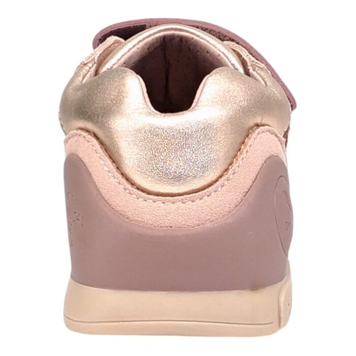 Sneaker primi passi per bambina color rosa metallizzato con strappi - Biomecanics